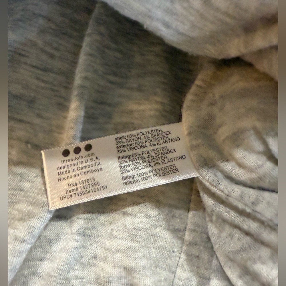 Three Dots Knitted Puffer jacket size Large women’s gray light jacket - Picture 5 of 10